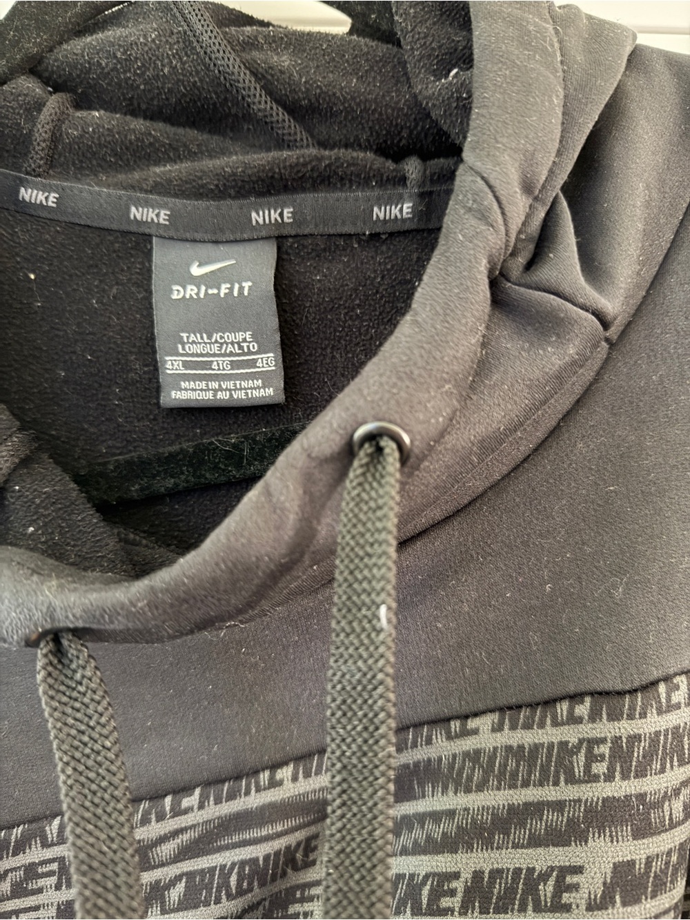 Nike Black Pullover Hoodie with Subtle Swoosh Panel - Picture 3 of 4
